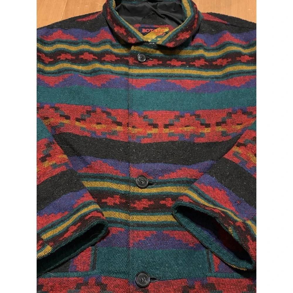 Vintage BOTANY 500 RUGGED WEAR Western Aztec Blanket Coat Jacket Geometric XL